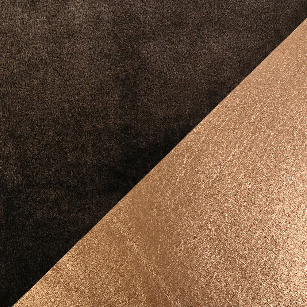 Brown Faux Fur with Metallic Gold Faux Leather Backing Brown Faux Fur with Metallic Gold Faux Leather Backing