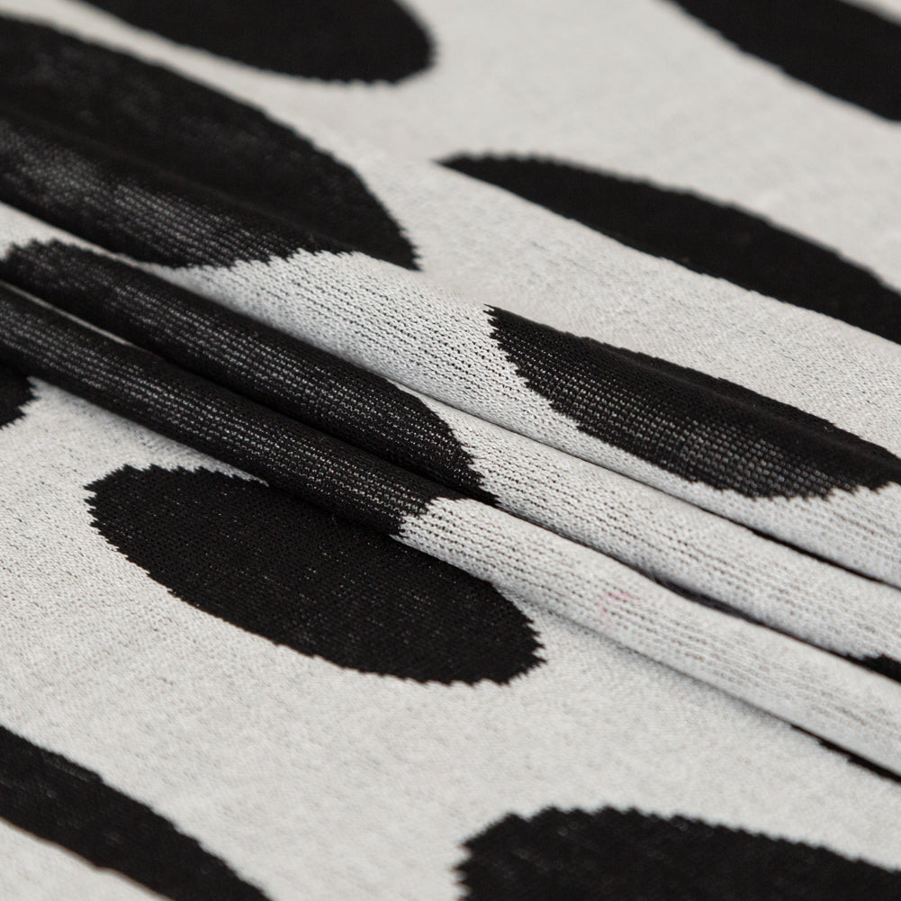 Silver and Black Spotted Stretch Knit Folded Silver and Black Spotted Stretch Knit Folded