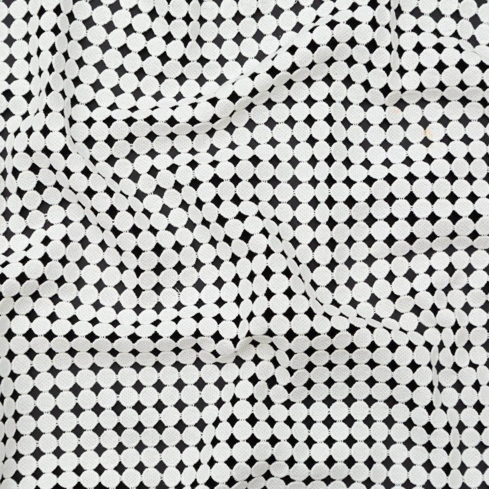 Cotton Guipure Lace - White Geometric Cotton Guipure Lace - White Geometric