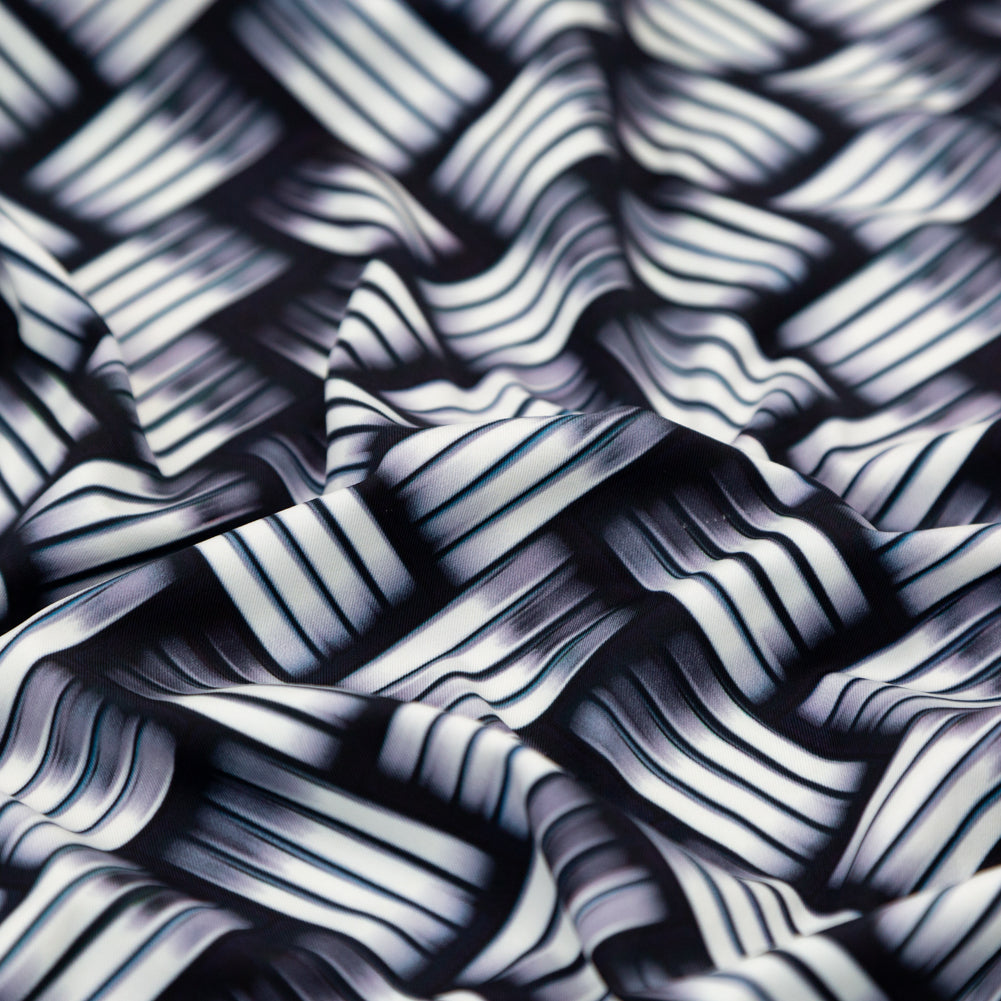 Compression Swimwear Tricot, UV Protective with Aloe Vera Microcapsules - Gunmetal Metal Basketweave - Caye Collection Detail Compression Swimwear Tricot, UV Protective with Aloe Vera Microcapsules - Gunmetal Metal Basketweave - Caye Collection Detail