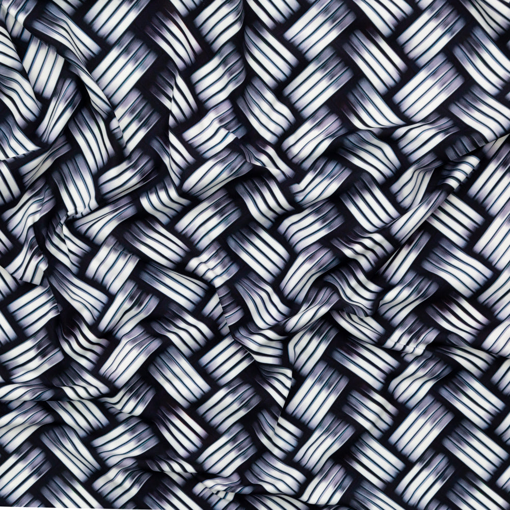 Compression Swimwear Tricot, UV Protective with Aloe Vera Microcapsules - Gunmetal Metal Basketweave - Caye Collection Compression Swimwear Tricot, UV Protective with Aloe Vera Microcapsules - Gunmetal Metal Basketweave - Caye Collection