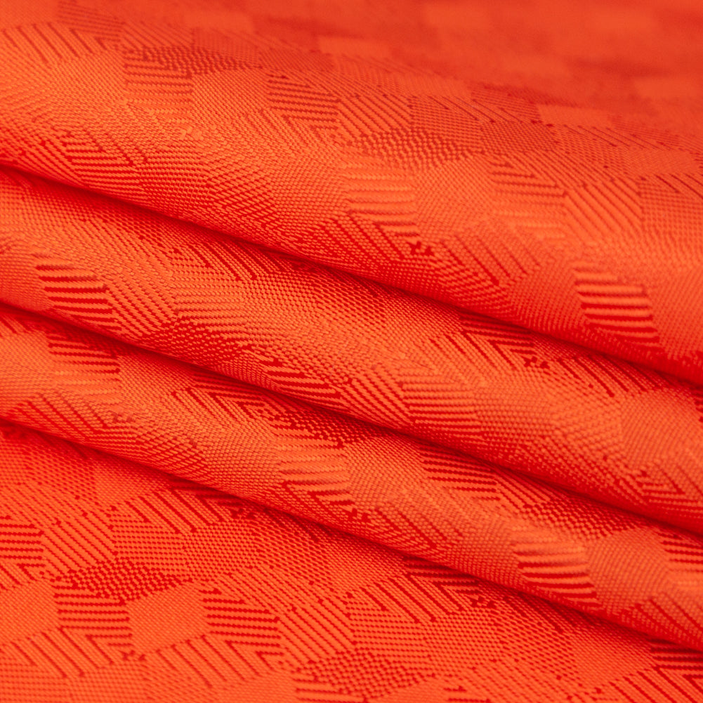 Tangerine Geometric Jacquard Lining Detail Tangerine Geometric Jacquard Lining Detail