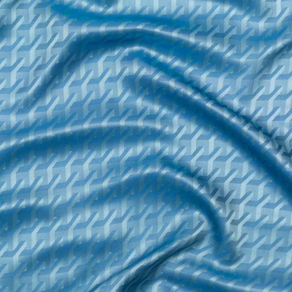 Geometric Jacquard Lining - Light Blue and Royal Blue Geometric Jacquard Lining - Light Blue and Royal Blue