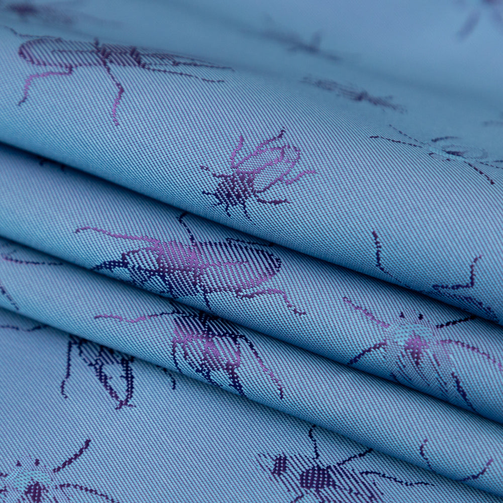 Beetles Jacquard Lining - Grape Royale and Moonlight Blue Bi-Color Detail Beetles Jacquard Lining - Grape Royale and Moonlight Blue Bi-Color Detail