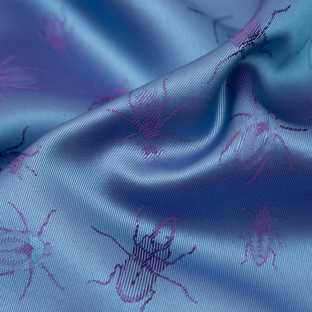 Beetles Jacquard Lining - Grape Royale and Moonlight Blue Bi-Color Full Beetles Jacquard Lining - Grape Royale and Moonlight Blue Bi-Color Full