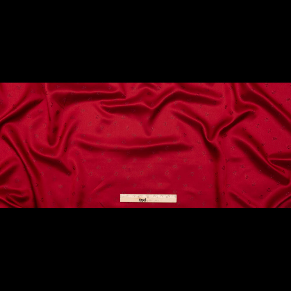 Italian Red Bi-Color Ladybug Jacquard Lining Folded Italian Red Bi-Color Ladybug Jacquard Lining Folded