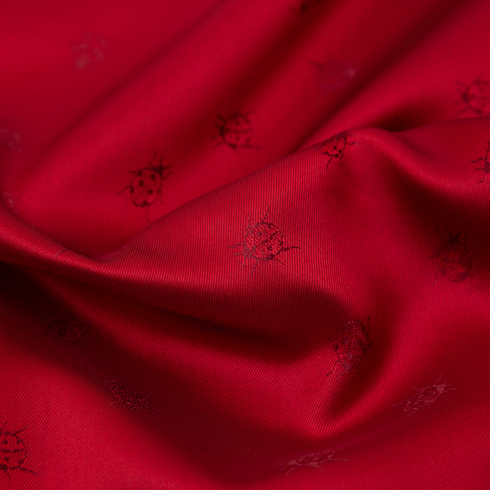 Italian Red Bi-Color Ladybug Jacquard Lining Full Italian Red Bi-Color Ladybug Jacquard Lining Full