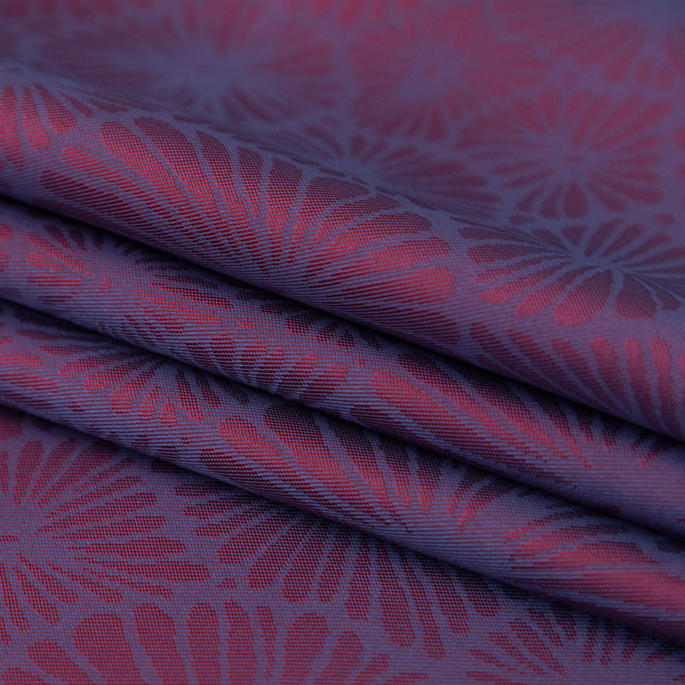 Red and Purple Bi-Color Floral Jacquard Lining Detail Red and Purple Bi-Color Floral Jacquard Lining Detail