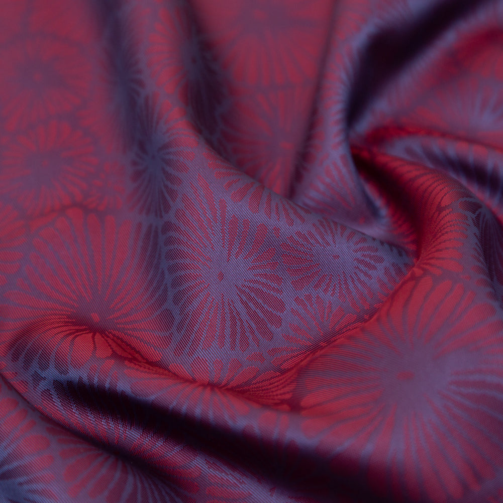 Red and Purple Bi-Color Floral Jacquard Lining Full Red and Purple Bi-Color Floral Jacquard Lining Full