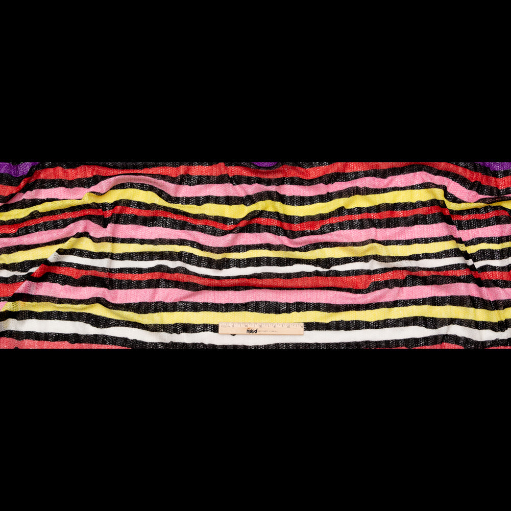 Pink, Red and Yellow Wavy Striped Sweater Knit Full Pink, Red and Yellow Wavy Striped Sweater Knit Full