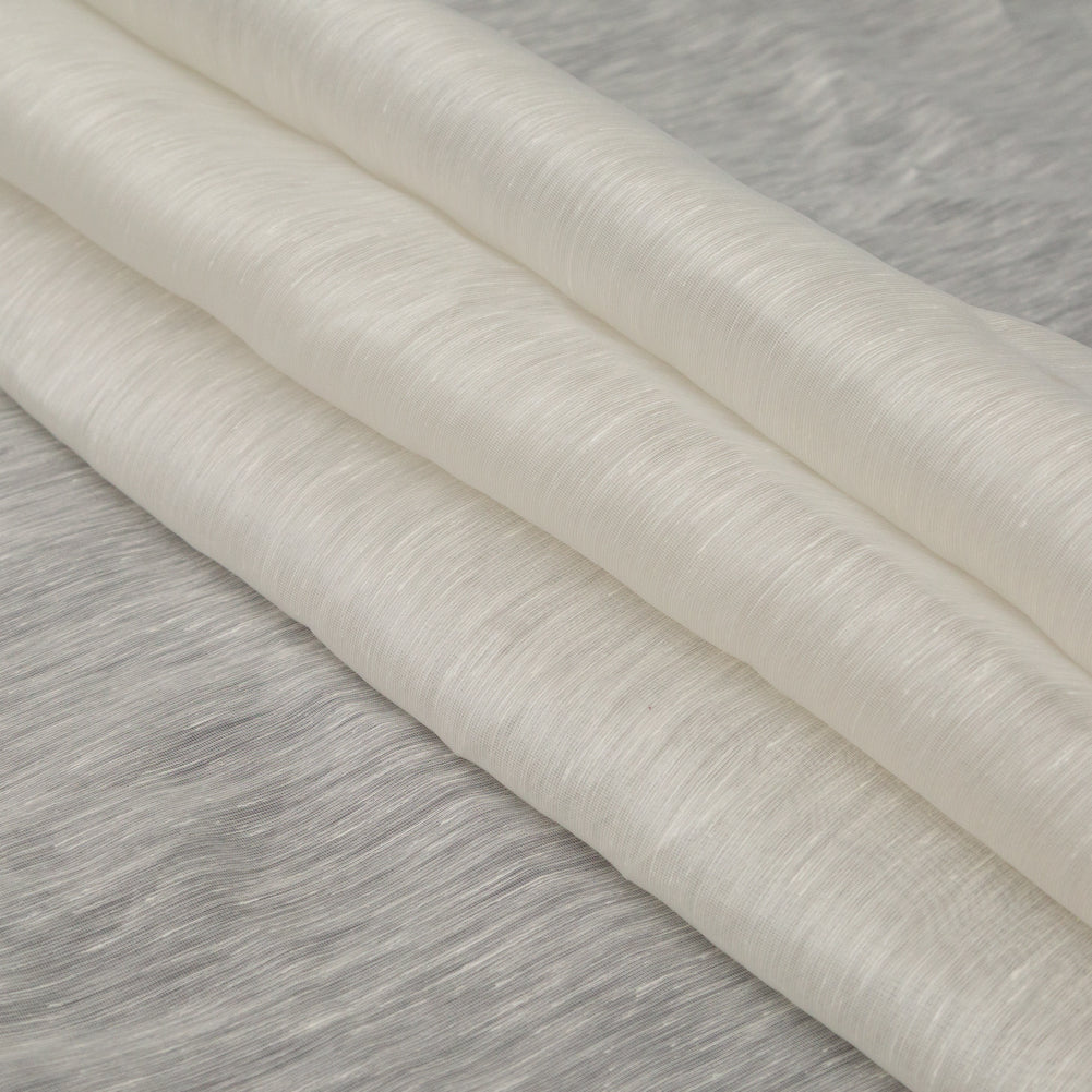Italian Bone White Metallic Screen Linen Folded Italian Bone White Metallic Screen Linen Folded