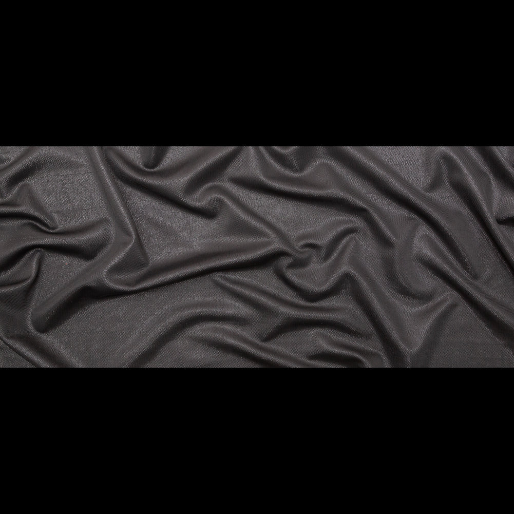 Italian Metallic Black Knit Pique Folded Italian Metallic Black Knit Pique Folded