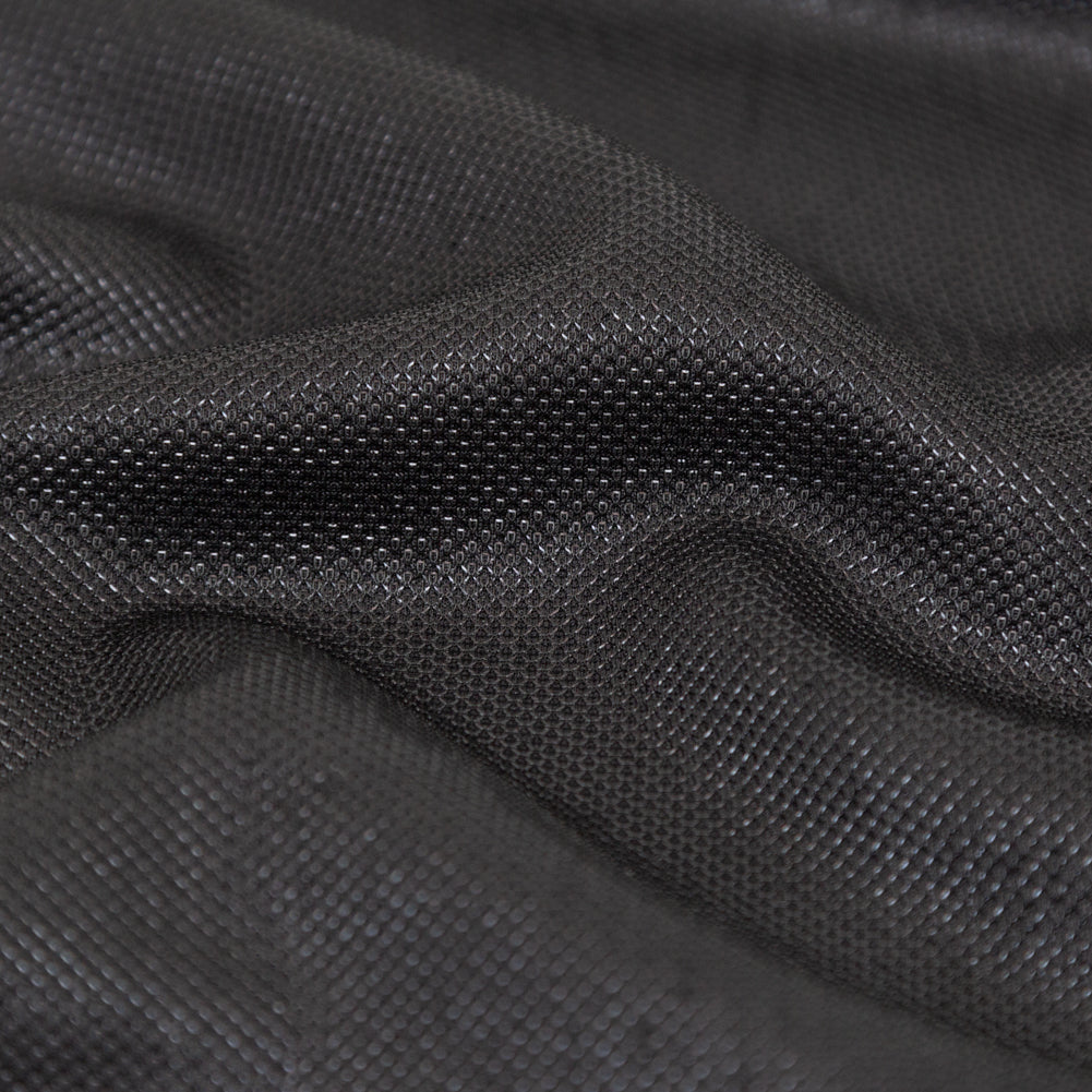 Italian Metallic Black Knit Pique Full Italian Metallic Black Knit Pique Full