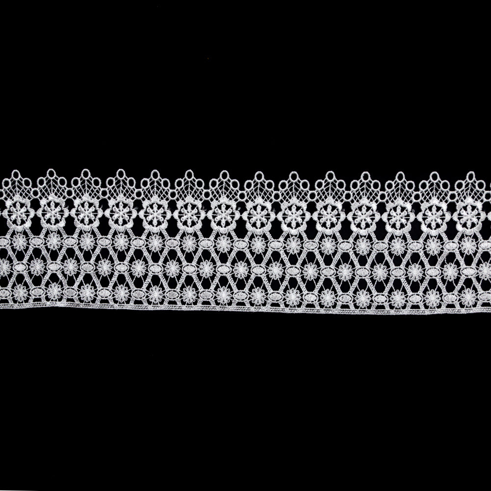 European White Floral Venise Lace Trim - 4" European White Floral Venise Lace Trim - 4"