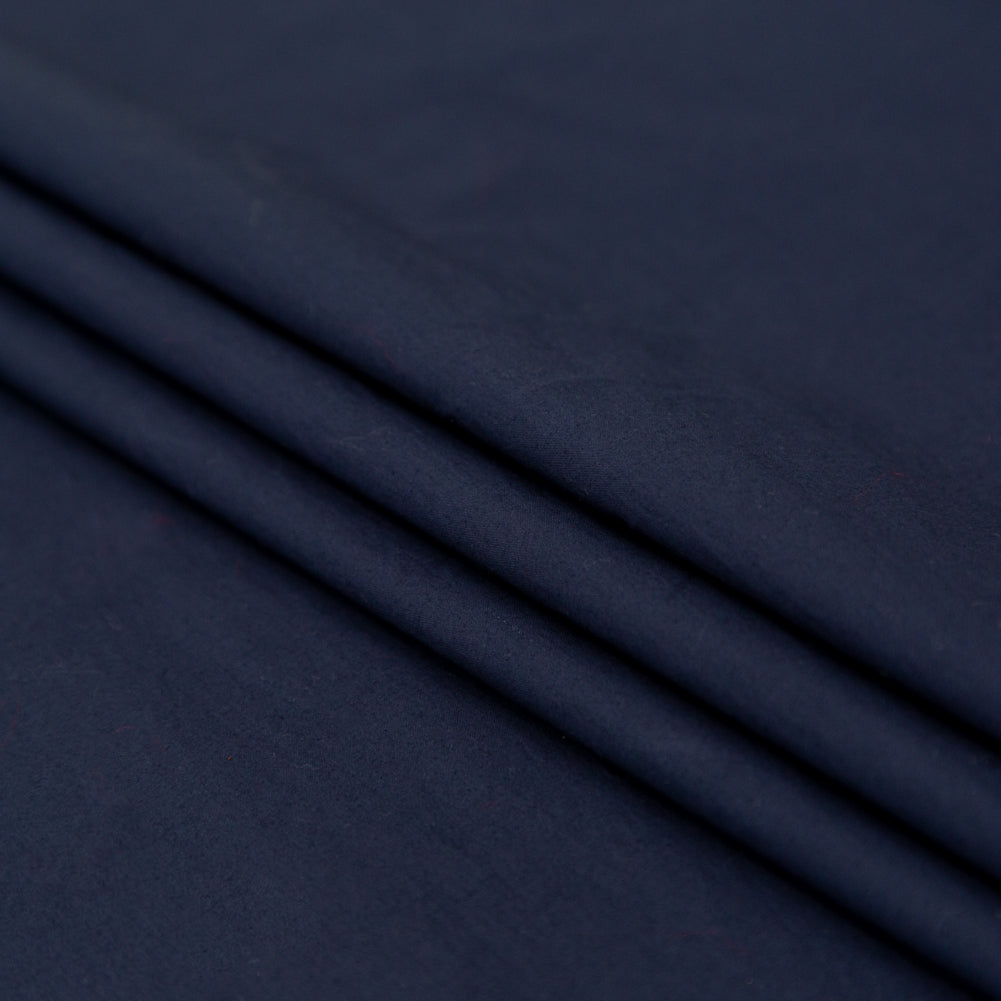 Muted Navy Waxed Cotton Poplin with Give Folded Muted Navy Waxed Cotton Poplin with Give Folded