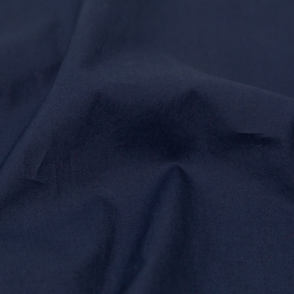 Muted Navy Waxed Cotton Poplin with Give Detail Muted Navy Waxed Cotton Poplin with Give Detail
