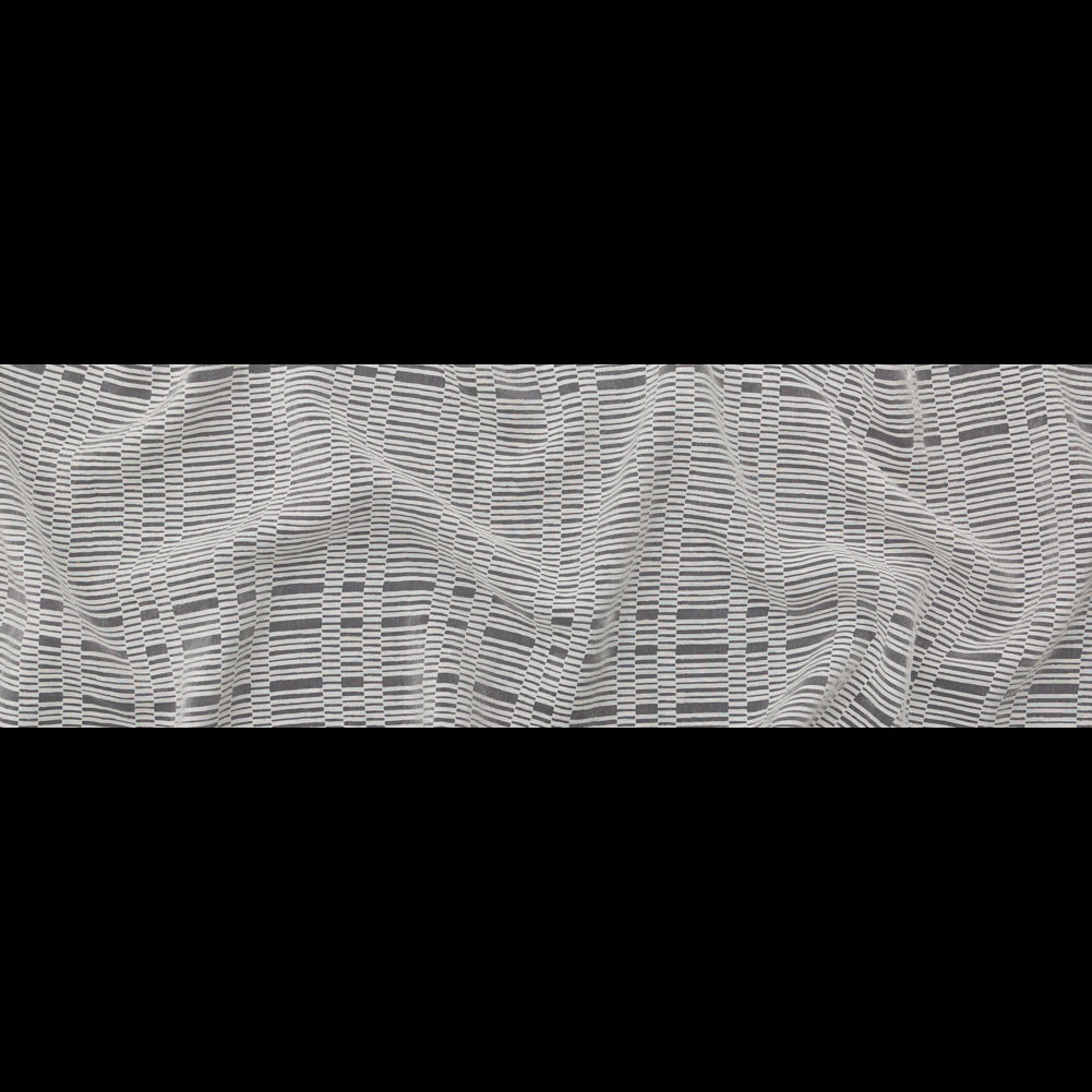 Italian Off-White Novelty Geometric Woven Organza Full Italian Off-White Novelty Geometric Woven Organza Full