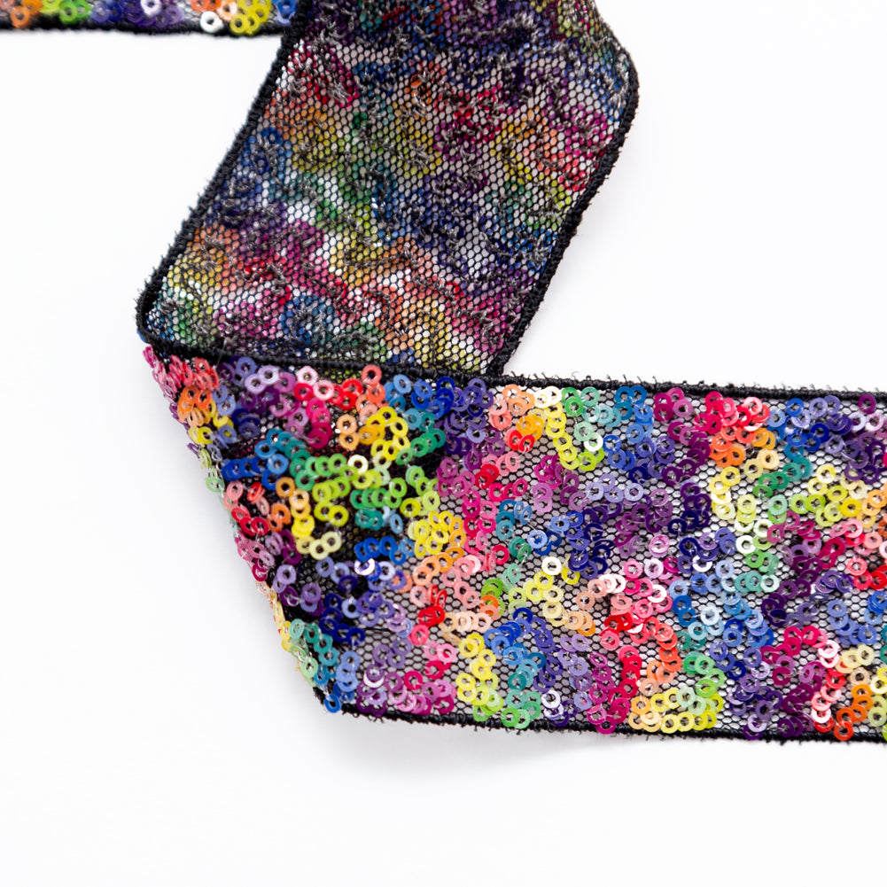 Italian Multicolor Sequin Trim - 1.375" Detail Italian Multicolor Sequin Trim - 1.375" Detail