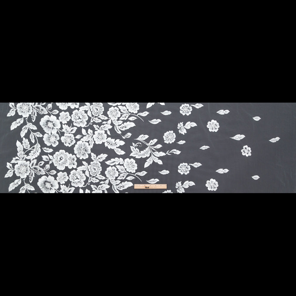 Embroidered Lace - White Floral on Ivory Full Embroidered Lace - White Floral on Ivory Full