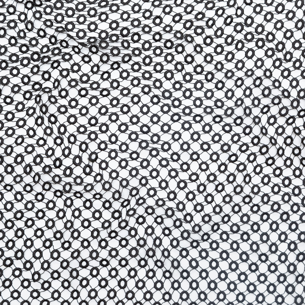 Guipure Lace - Black Geometric Circles Guipure Lace - Black Geometric Circles