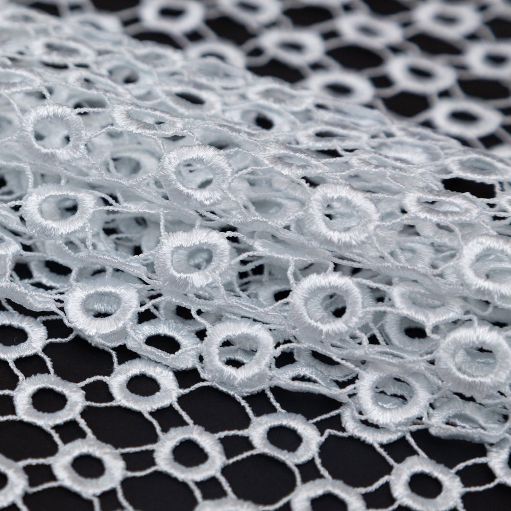 Guipure Lace - White Geometric Circles Folded Guipure Lace - White Geometric Circles Folded