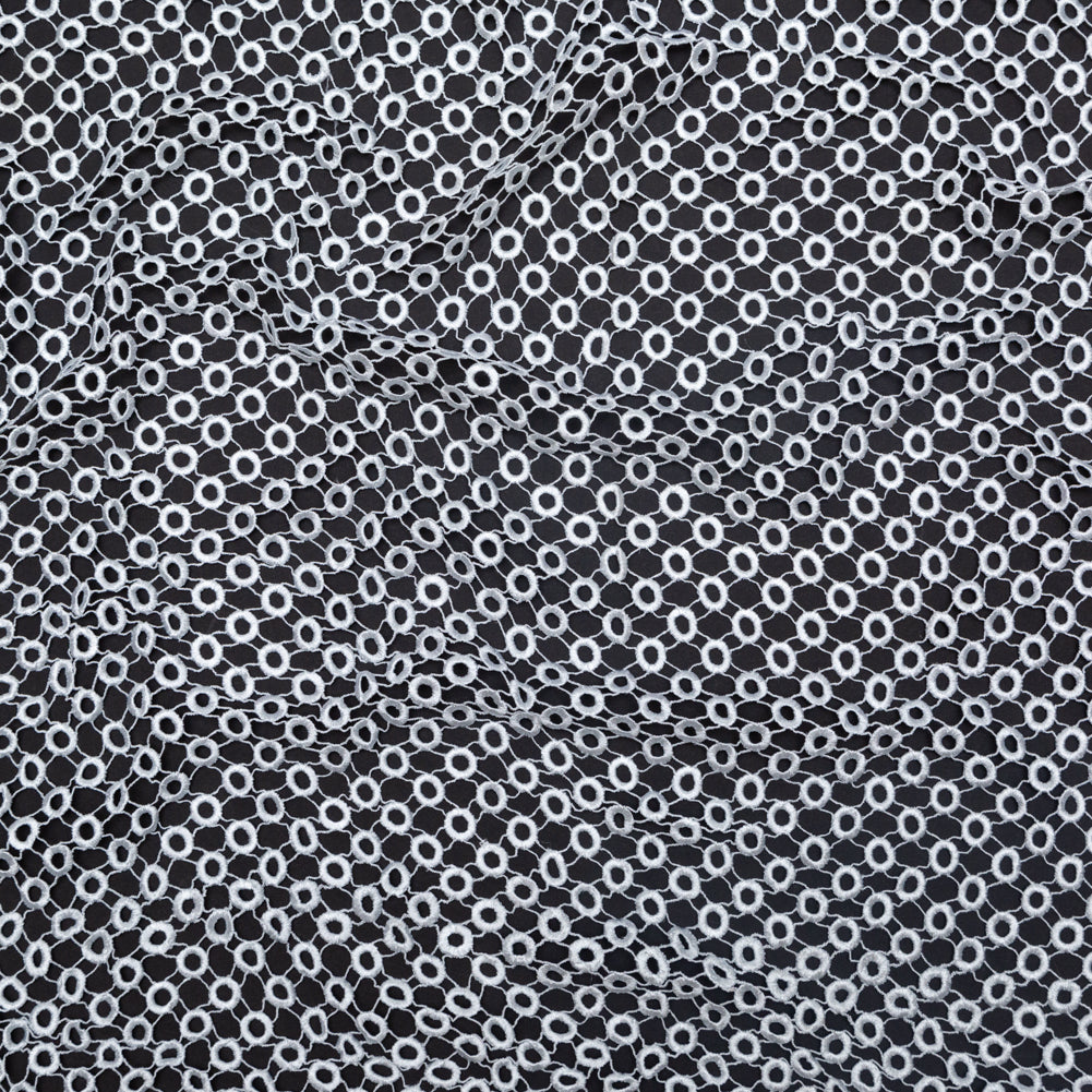 Guipure Lace - White Geometric Circles Guipure Lace - White Geometric Circles