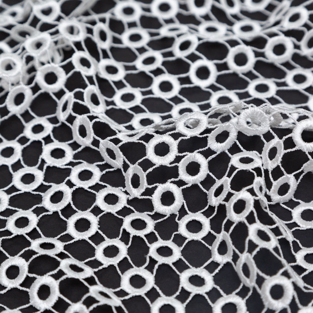 Guipure Lace - Off-White Geometric Circles Detail Guipure Lace - Off-White Geometric Circles Detail