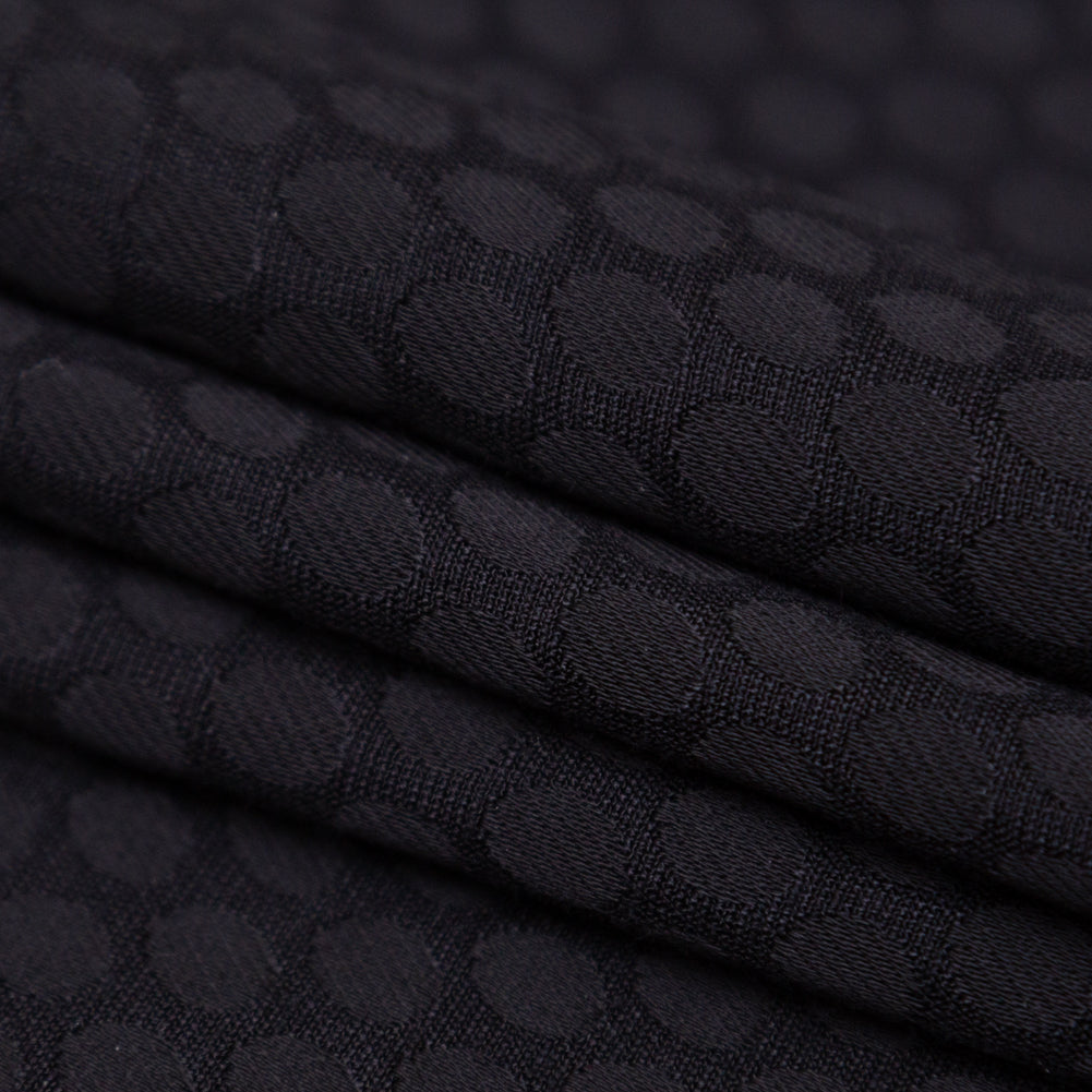 Black Circles Rayon Jacquard Folded Black Circles Rayon Jacquard Folded