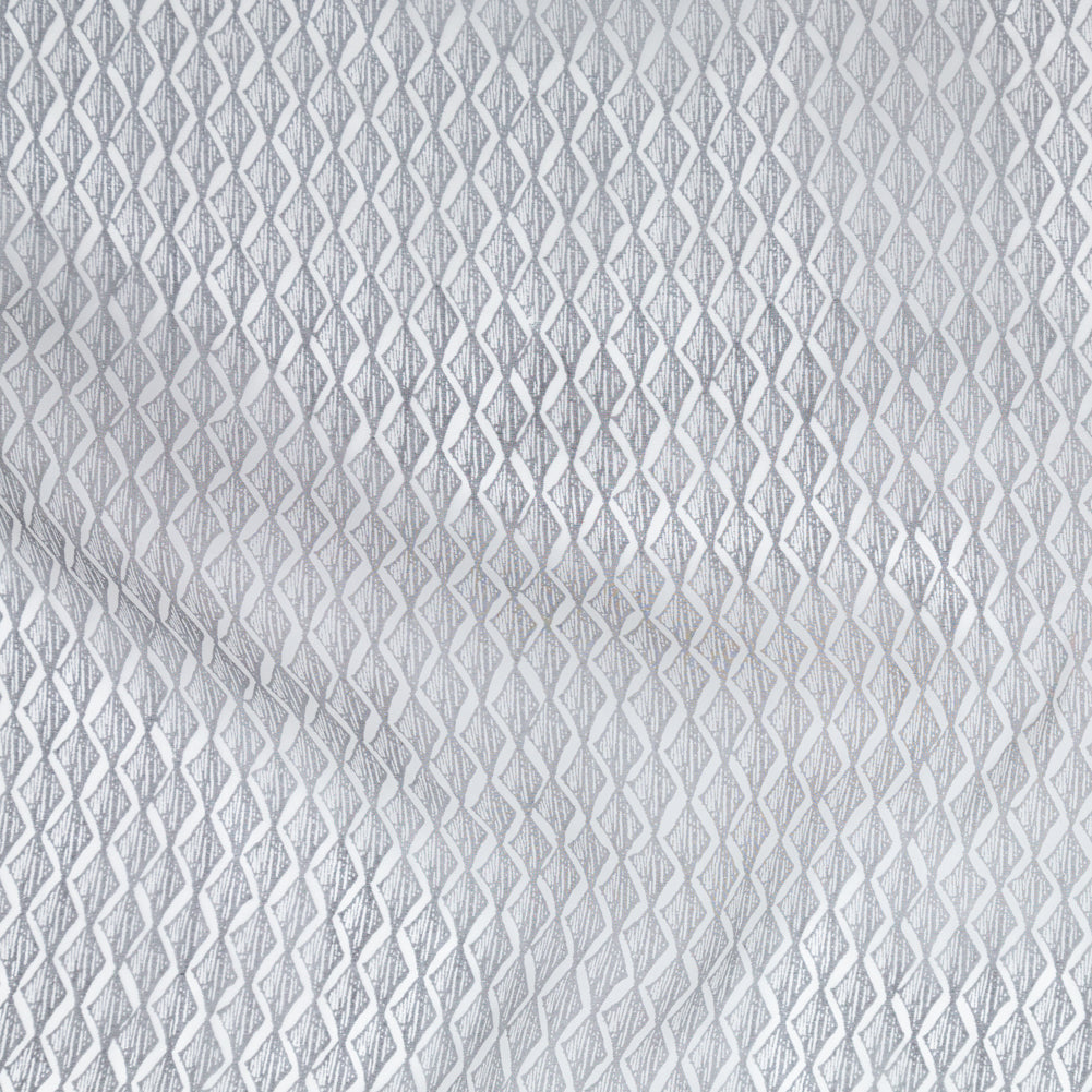 Brushed Nickel Zig Zag Silk Organza Brushed Nickel Zig Zag Silk Organza