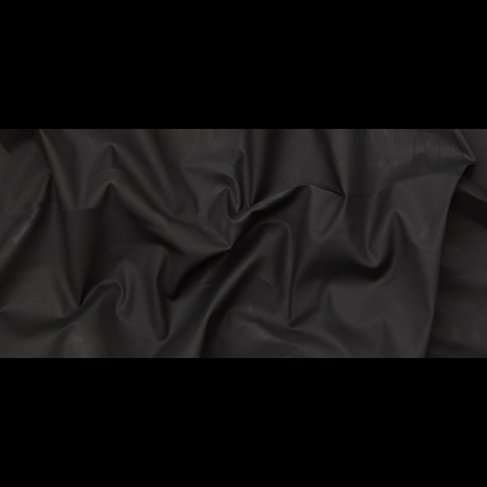 Italian Subdued Black Waxed Stretch Cotton Woven Full Italian Subdued Black Waxed Stretch Cotton Woven Full