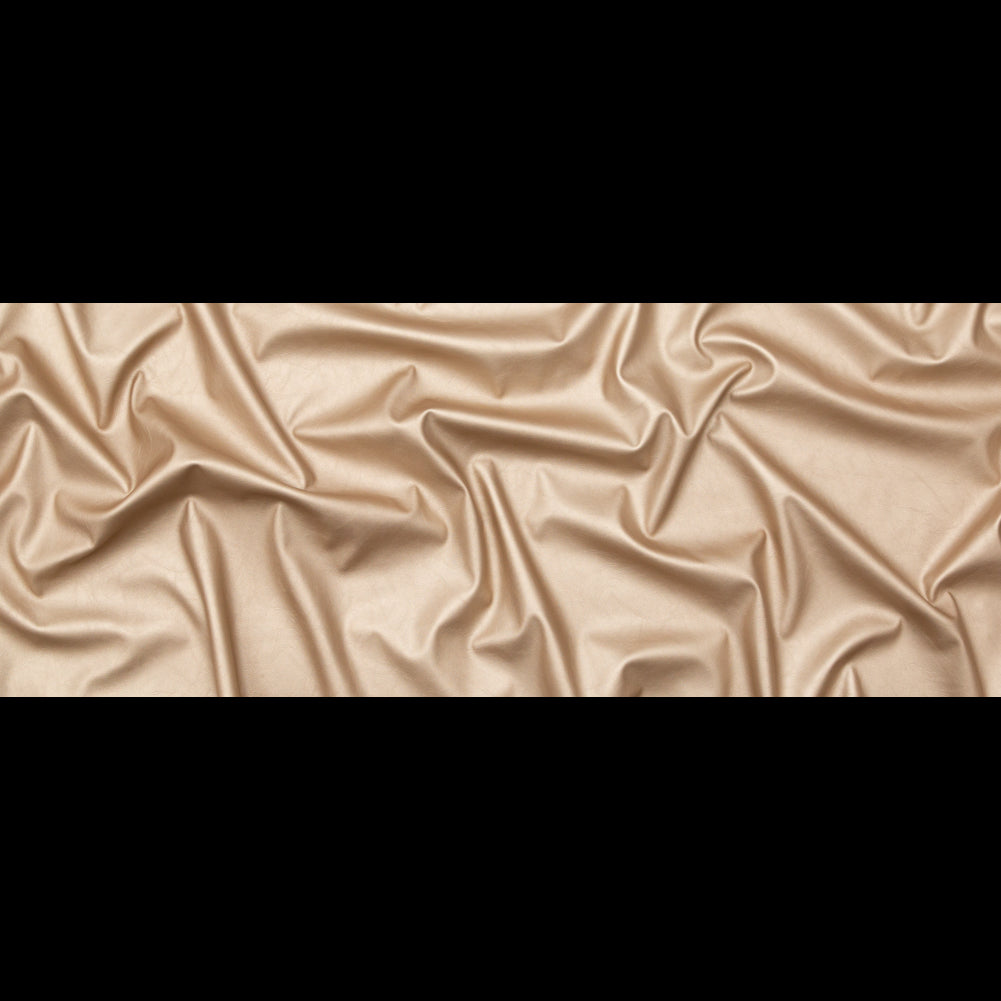 Italian Metallic Champagne Faux Leather Laminate over a Latte Stretch Faux Suede Full Italian Metallic Champagne Faux Leather Laminate over a Latte Stretch Faux Suede Full