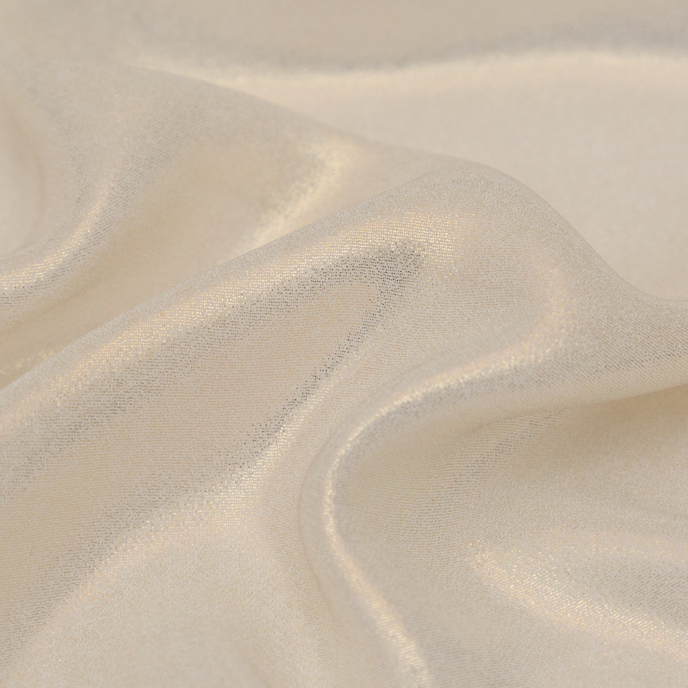 Metallic Pale Gold Liquid Sheen Polyester Chiffon Full Metallic Pale Gold Liquid Sheen Polyester Chiffon Full