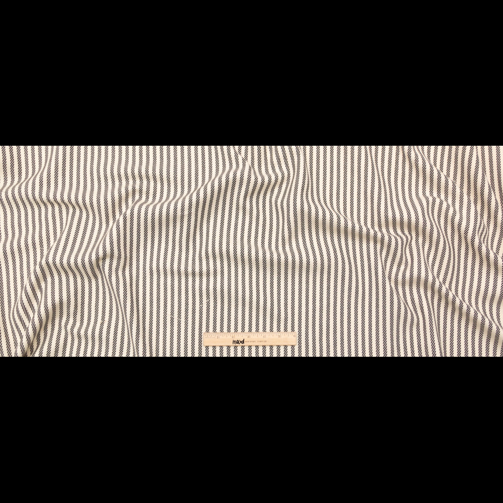 Ivory and Black Stretch Heavy Cotton Twill Full Ivory and Black Stretch Heavy Cotton Twill Full