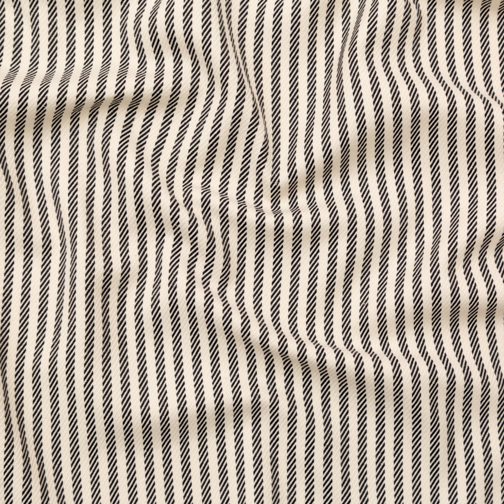 Ivory and Black Stretch Heavy Cotton Twill Ivory and Black Stretch Heavy Cotton Twill