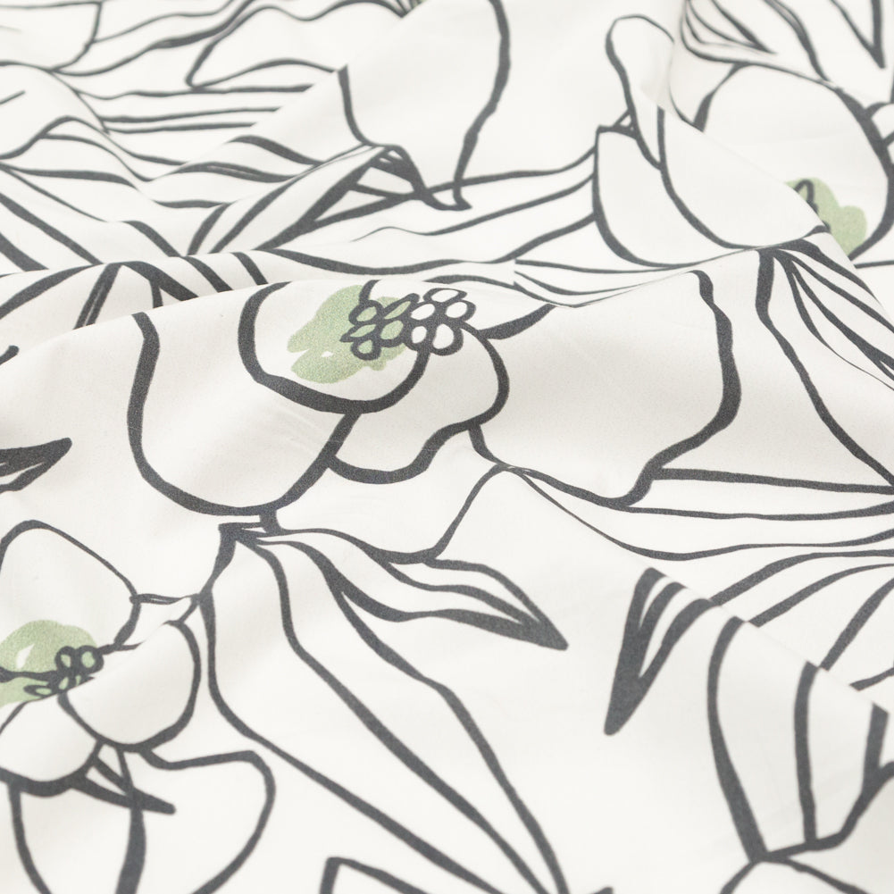 Mood Exclusive Night in Tunisia White and Green Cotton Poplin Detail