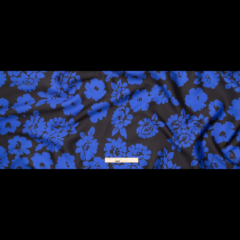 Milly Black and Blue Floral Polyester Mikado Full Milly Black and Blue Floral Polyester Mikado Full