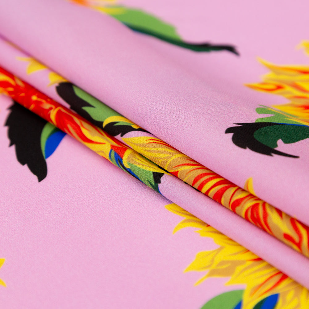 Carolina Herrera Orchid Silk Georgette with Printed Dahlias Folded Carolina Herrera Orchid Silk Georgette with Printed Dahlias Folded