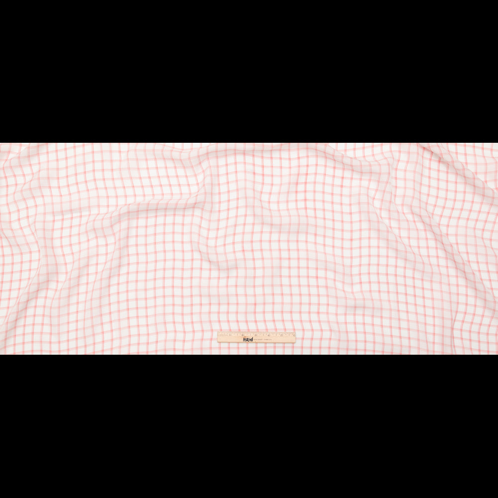 Dusty Tomato and White Checkered Silk Chiffon Full Dusty Tomato and White Checkered Silk Chiffon Full