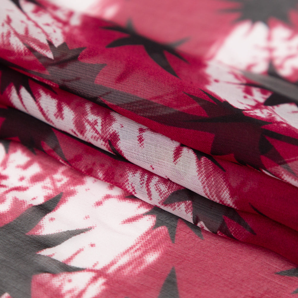 Cerise Tie Dye Silk Chiffon Folded Cerise Tie Dye Silk Chiffon Folded