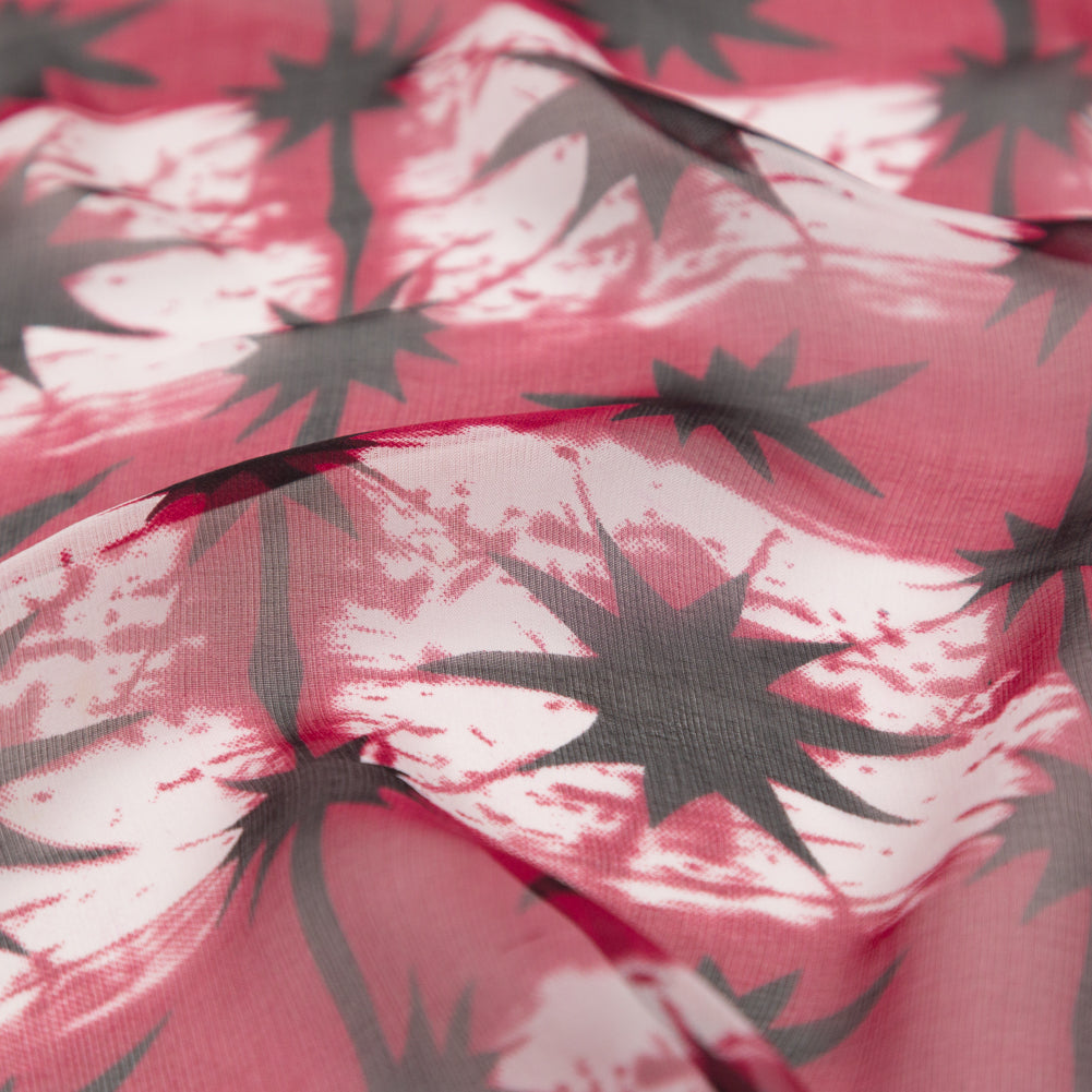 Cerise Tie Dye Silk Chiffon Detail Cerise Tie Dye Silk Chiffon Detail