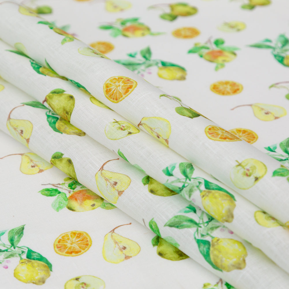 Pears, Oranges and Lemons Printed Linen Woven Folded Pears, Oranges and Lemons Printed Linen Woven Folded