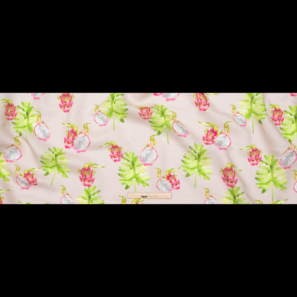 Dragon Fruit on Mauve Printed Linen Woven Full Dragon Fruit on Mauve Printed Linen Woven Full