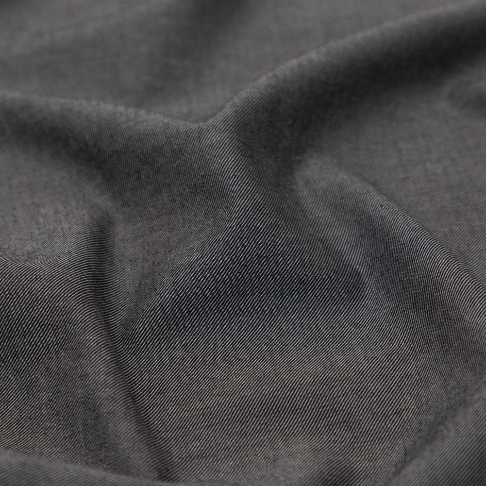 Italian Black Stretch Chambray Detail Italian Black Stretch Chambray Detail
