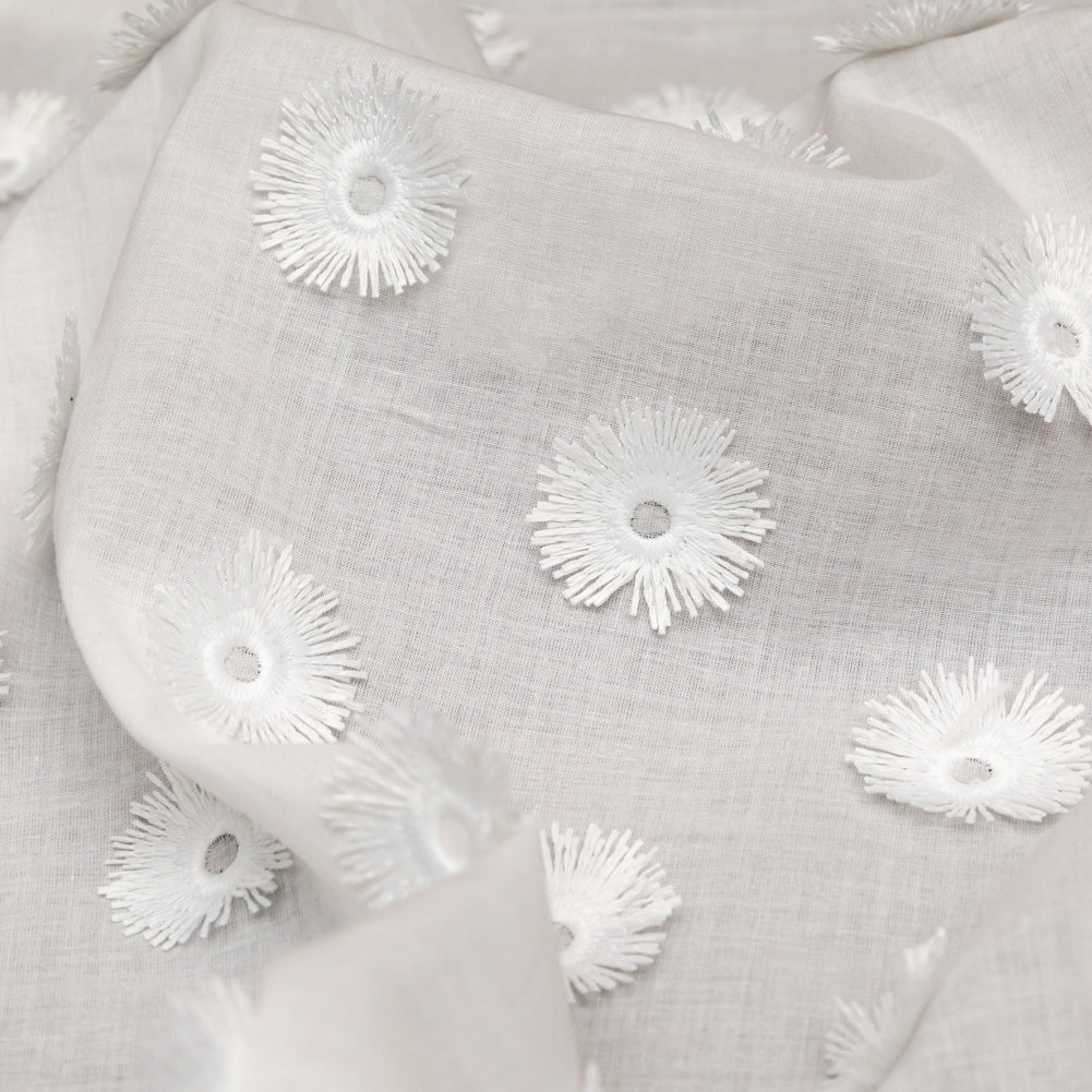 Off-White 3D Sunflower Embroidered Cotton Voile Detail Off-White 3D Sunflower Embroidered Cotton Voile Detail