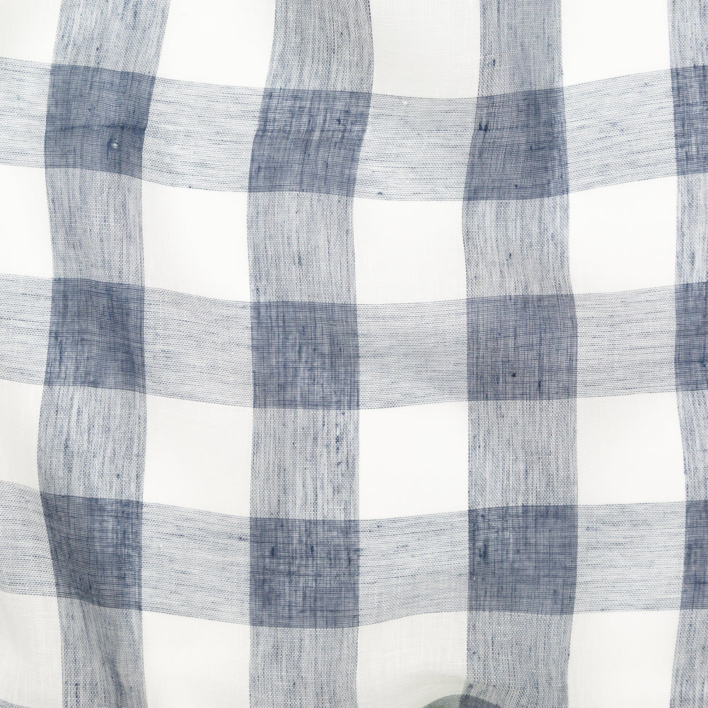 Monte Pergola Indigo Buffalo Check Linen Scrim Monte Pergola Indigo Buffalo Check Linen Scrim