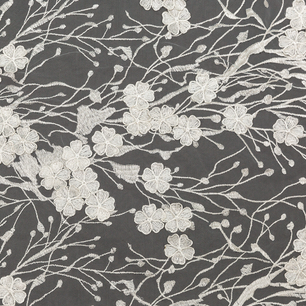 3D Embroidered Lace - Off-White Floral 3D Embroidered Lace - Off-White Floral