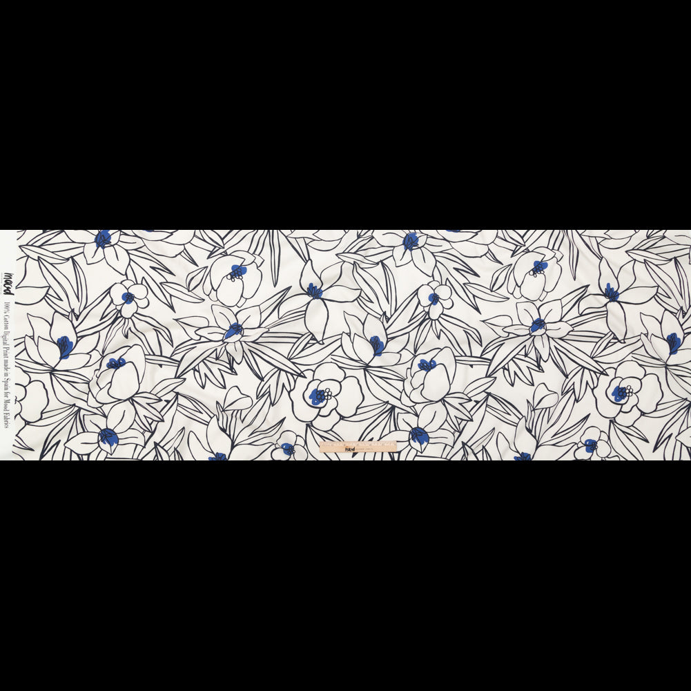Mood Exclusive Night in Tunisia White and Blue Cotton Poplin Full Mood Exclusive Night in Tunisia White and Blue Cotton Poplin Full