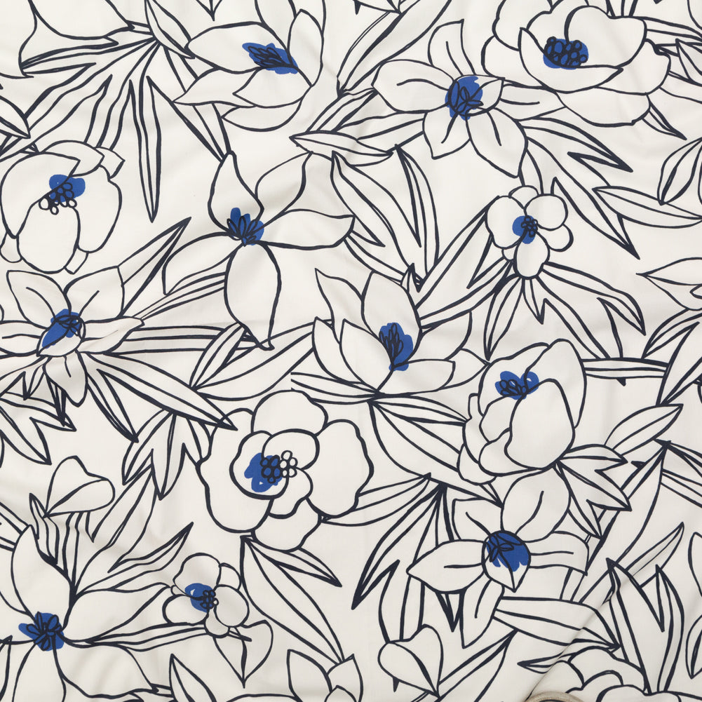Mood Exclusive Night in Tunisia White and Blue Cotton Poplin Mood Exclusive Night in Tunisia White and Blue Cotton Poplin