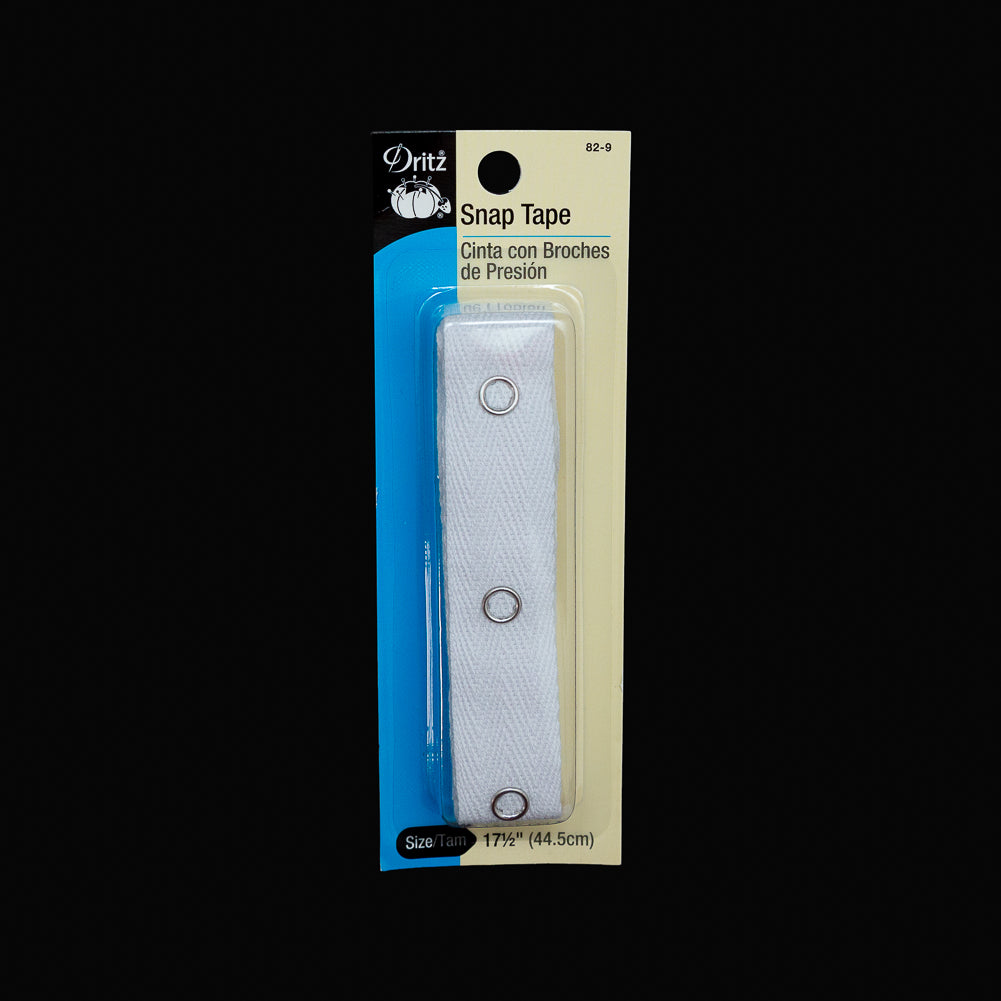 Dritz White Twill Tape with Silver Snaps - 17.5" (44.5cm) Dritz White Twill Tape with Silver Snaps - 17.5" (44.5cm)