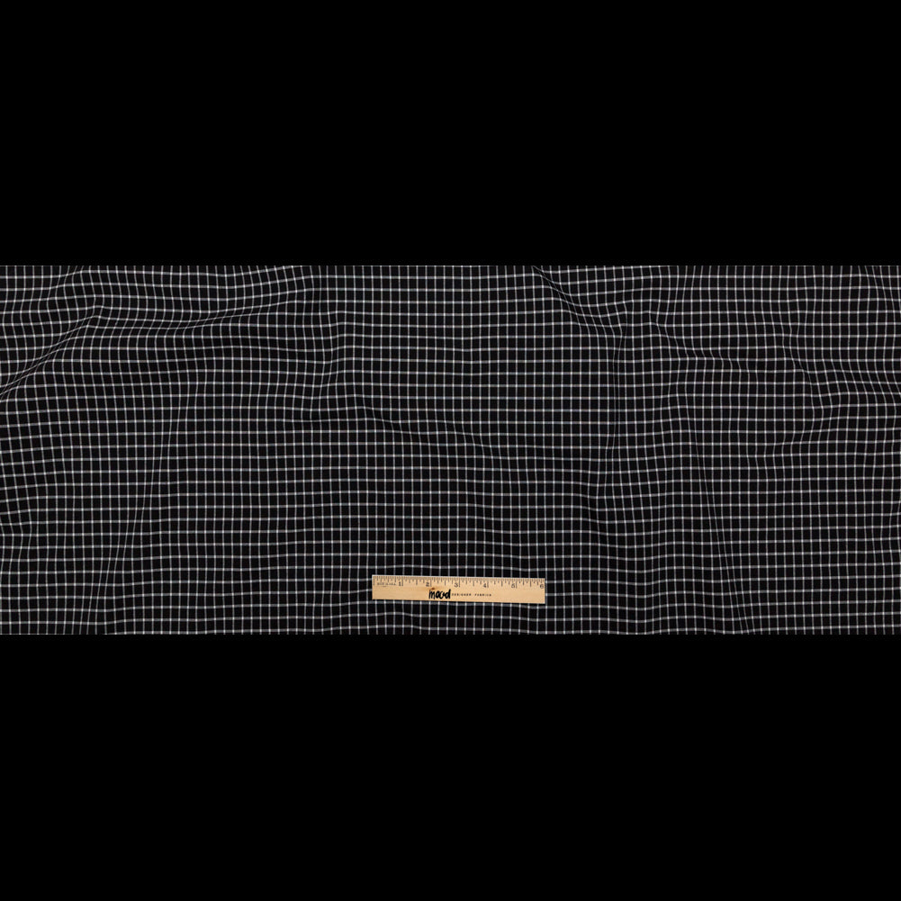 Black and White Checkered Heavy Stretch Cotton Woven Full